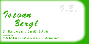 istvan bergl business card